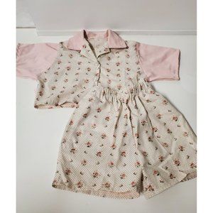 Girls' Two-Piece Pink/White Floral Top & Shorts Set Size 2
